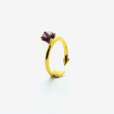 ARROW RING WITH AMETHYST