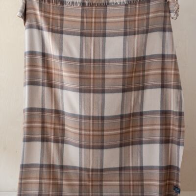 Lambswool Blanket in Stewart Natural Dress Tartan