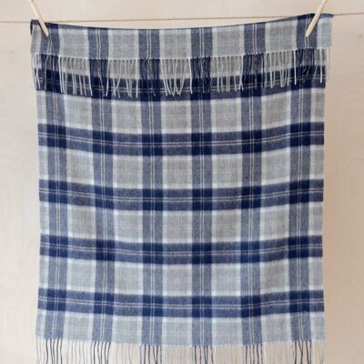 Super Soft Lambswool Baby Blanket in Bannockbane Silver Tartan