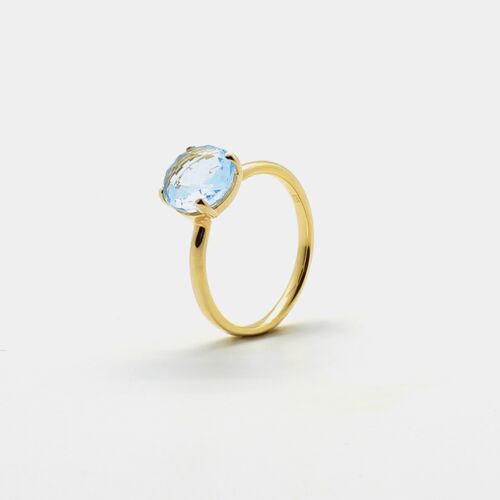 Anillo elaine con topacio azul