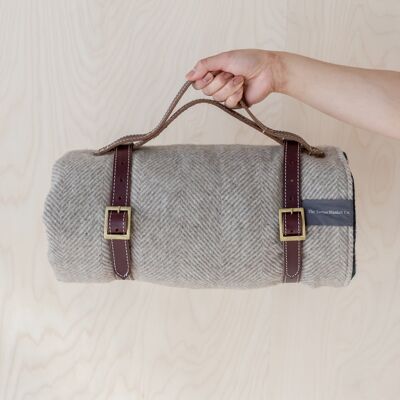 Leather Picnic Carrier - Burgundy Leather