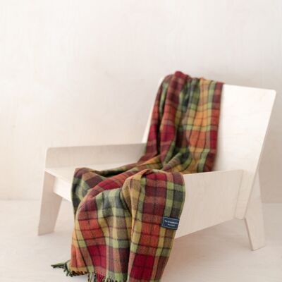 Recycled Wool Knee Blanket in Buchanan Autumn Tartan