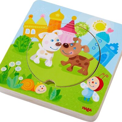 HABA - Puzzle in legno Bambini animali che si divertono
