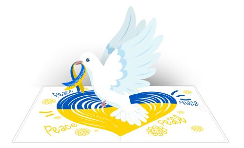Vrede voor Oekraïne Pop-Up Wenskaart (Beschikbaar vanaf 15 April 2022)