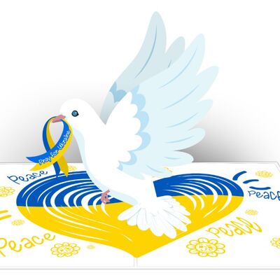 Vrede voor Oekraïne Pop-Up Wenskaart (Beschikbaar vanaf 15 aprile 2022)