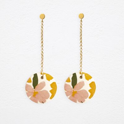 Olivia long earrings in Carnation