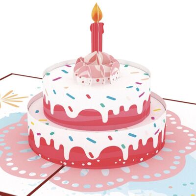 Carte pop-up gâteau d'anniversaire