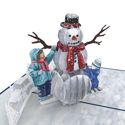 Carte Pop Up Bonhomme de Neige d'Hiver