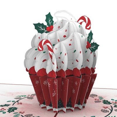 Biglietto pop-up per cupcake di Natale
