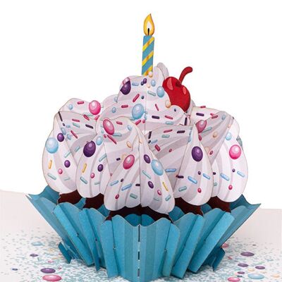 Biglietto pop-up per cupcake di compleanno