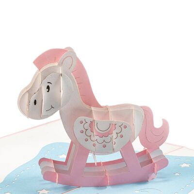 Rose Rocking Horse Pop Up Card