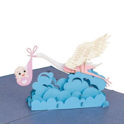 Blue Stork Pop Up Card