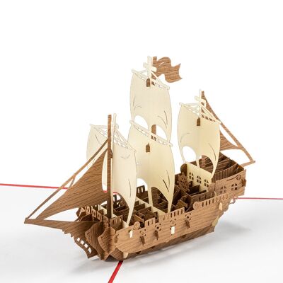 Red Ship Pop Up Card