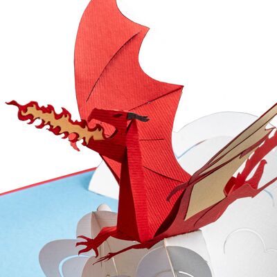 Carte Pop Up Dragon Rouge