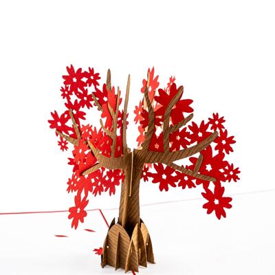 Scheda pop-up albero rosso