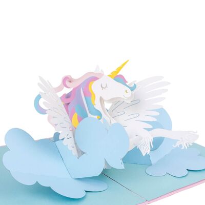 Tarjetas emergentes de unicornio mágico