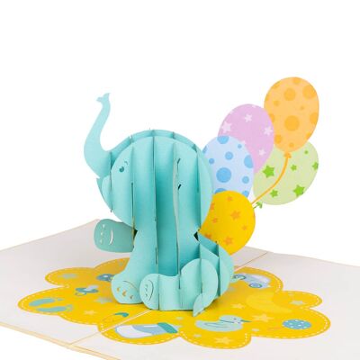 Carte pop-up bébé éléphant