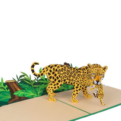 Tarjeta emergente de leopardo