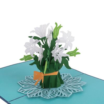 Tarjeta emergente de flor de lirio