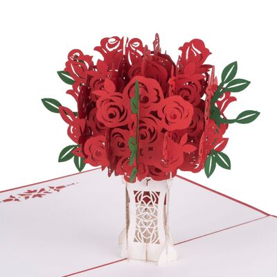 Carte pop-up bouquet de roses