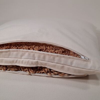 40 x 80 cm cuscino combinato bucce di farro/buccia di miglio, con due camere di riempimento, twill organico, art. 0844334
