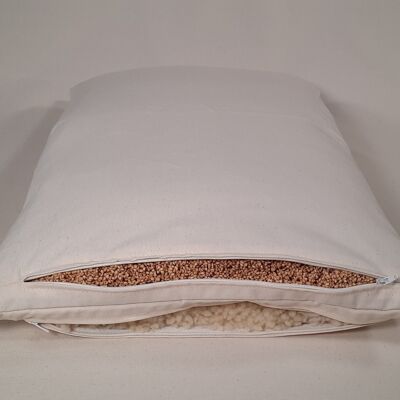 40 x 80 cm wool balls/millet husk combination pillow, with two filling chambers, organic twill, item 0844336