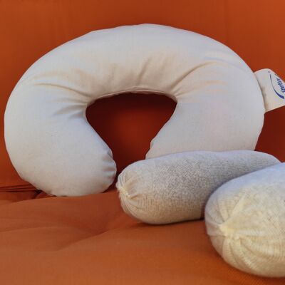 Neck pillow millet shells with rubber, organic twill, item 3320220