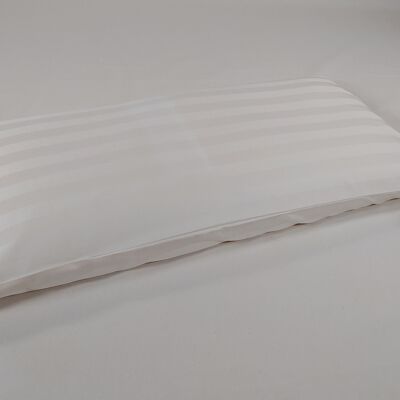 Housse 40 x 80 cm rayures blanches, satin bio, article 4804011