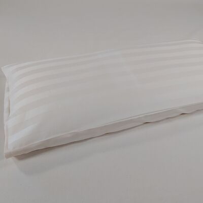 Housse 40 x 80 cm rayures blanches, satin bio, article 4804011