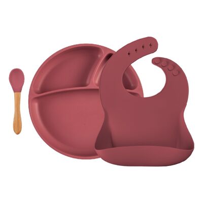 Comme un Grand box (plate+spoon+bib) Terracotta