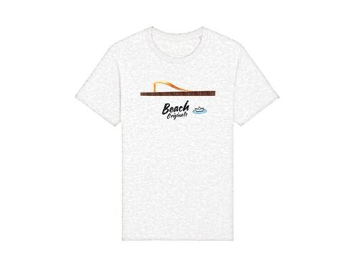 T-shirt Héritage Unisex blanc impression logo vintage orange california