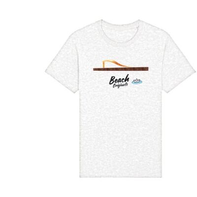 T-shirt Héritage Unisex blanc impression logo vintage orange california