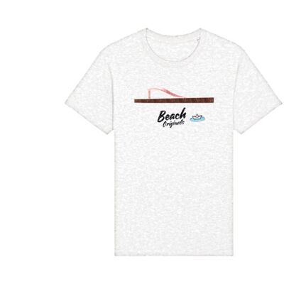 Camiseta Heritage unisex blanca con logo vintage rosa chicle estampado