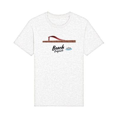 Heritage Unisex-T-Shirt weiß mit kirschrotem Vintage-Logo-Print