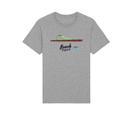 T-shirt unisex Heritage grigio melange verde menta stampa logo vintage