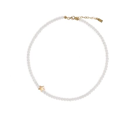 Gold-plated White Pearls necklace