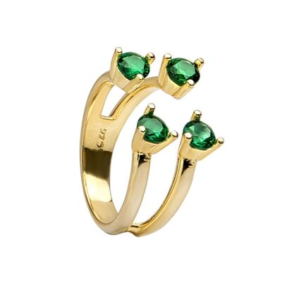 Emerald Ring - gold plated