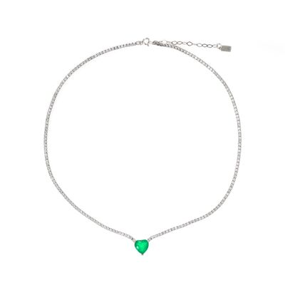 Tennis Green Heart - Necklace