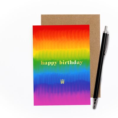 Happy Birthday Rainbow Foiled Card