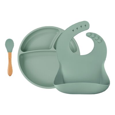 Comme un Grand box (plato+cuchara+babero) Tilleul