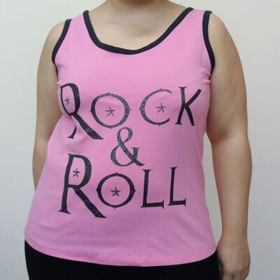 Pink top with black glitter print