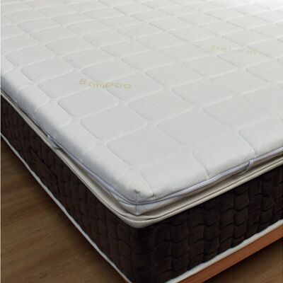 Topper correttore 100% lattice per materasso con tessuto BAMBOO sfoderabile alto 4 CmMisure - 85x200 cm