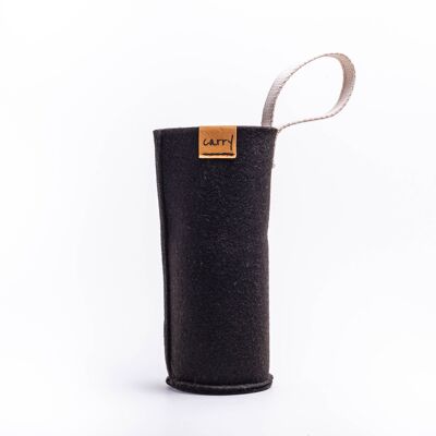 Felt bag for drinking bottle - CARRY Bottle Sleeve BLACK 0.7l