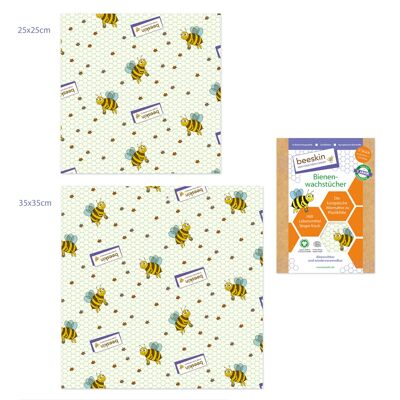 beeskin 2 enveloppes de cire d'abeille m/l enfants