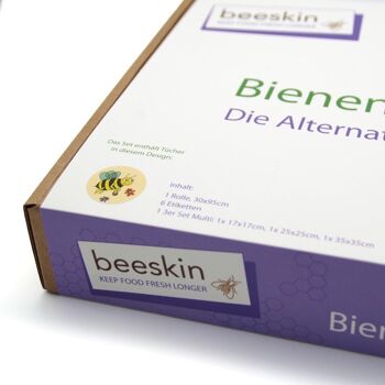 Beeskin Coffret cadeau en tissu de cire d'abeille (1 rouleau, 1 lot multiple, 1 étiquette) Fleur 2