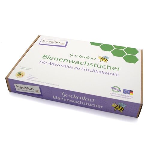 beeskin Bienenwachstuch Geschenkset (1 Rolle, 1 Multi Set, 1 Labels) Kids