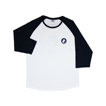 ORIGINAL BEACHWEAR - T-Shirt Raglan manches 3/4 Blanc - Marine 3