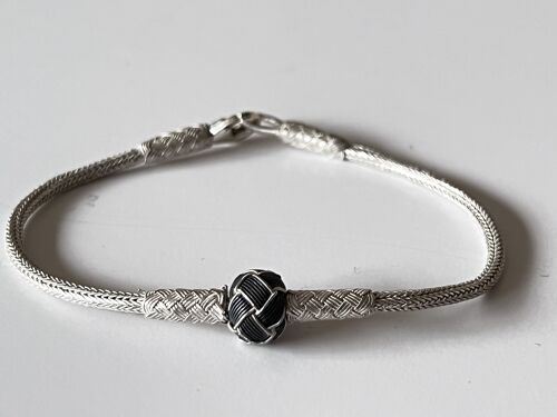 Bracelet en argent 925 "NOEUD NOIR", collection KOKAZ