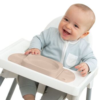 Assiette ventouse bébé ouverte portable (EasyMat MiniMax) - Mauve 3
