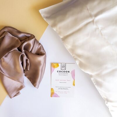 Cocoon – Funda de almohada 100% seda de morera – Cameo Brown